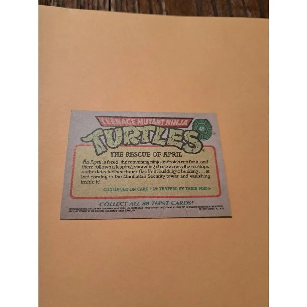 1989 Topps TMNT Trading Card 45 Teenage Mutant Ninja Turtles - Picture 2 of 2